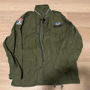 VINTAGE M-65 Field Jacket Vietnam US Army Military OG-107 1967 Small Short